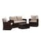 Flash Furniture Aransas Series 4 Piece Brown Patio Set with Beige Back Pillows and Seat Cushions JJ-S351-BNBG-GG - alternate 3